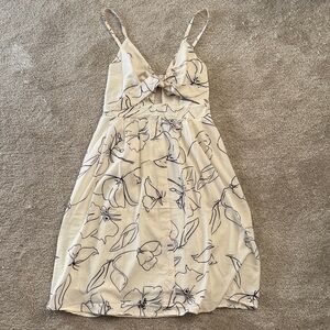 Floral Midi Dress in Cream and Black